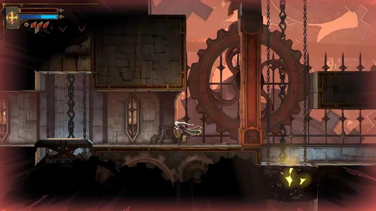 Castlevania Belmont's Curse Library and Clock Tower lower passage with Rose beside an upright barrier