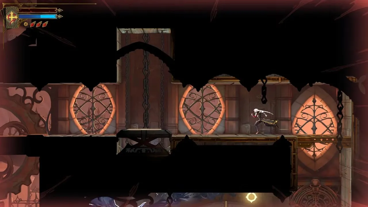 Castlevania Belmont's Curse Library and Clock Tower upper corridor with Rose above a bird enemy