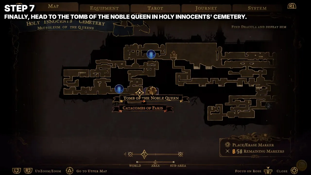 Castlevania Belmont's Curse Tomb of the Noble Queen on the Holy Innocents' Cemetery map, inside the Mausoleum of the Queens above the Catacombs of Paris